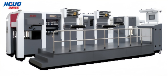 Machine automatique d'estampage à feuille chaude à double unité, d'emboutissage à chaud, de découpe sous pression et de décapage pour emballer du papier et des puzzles